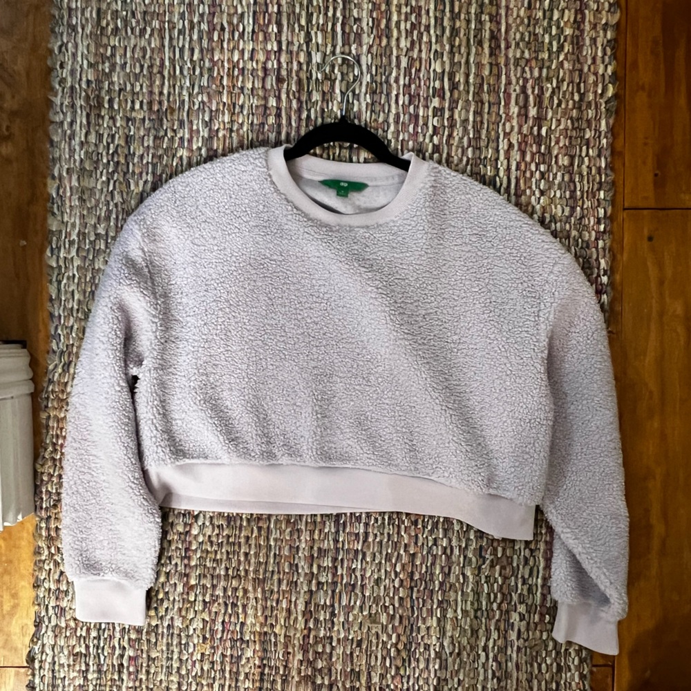 Cozy Lavender Cropped Sherpa Sweatshirt PC